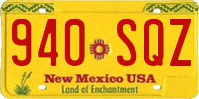 NM license plate 940SQZ