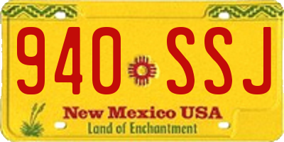 NM license plate 940SSJ