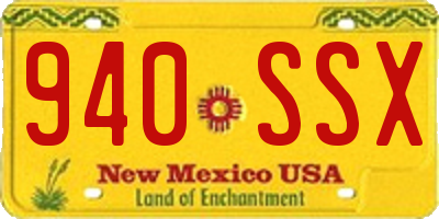 NM license plate 940SSX