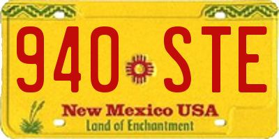 NM license plate 940STE