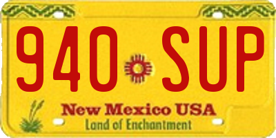 NM license plate 940SUP