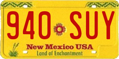 NM license plate 940SUY