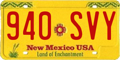 NM license plate 940SVY