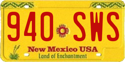 NM license plate 940SWS