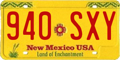 NM license plate 940SXY