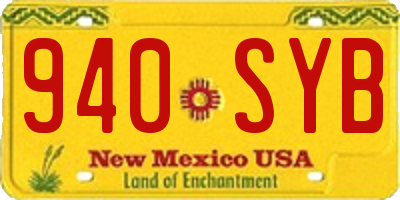 NM license plate 940SYB