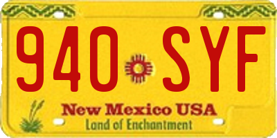 NM license plate 940SYF