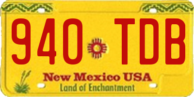 NM license plate 940TDB