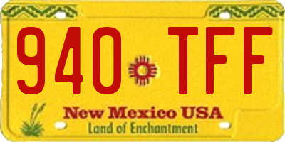 NM license plate 940TFF