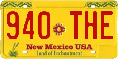 NM license plate 940THE