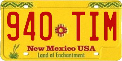 NM license plate 940TIM