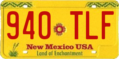 NM license plate 940TLF