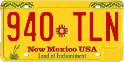 NM license plate 940TLN