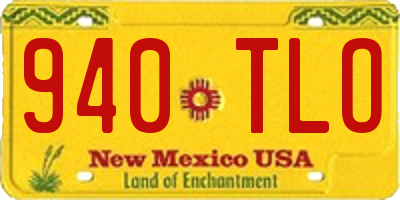 NM license plate 940TLO
