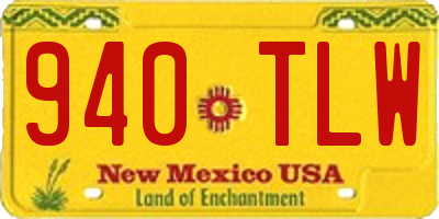 NM license plate 940TLW