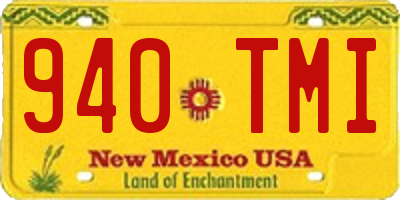 NM license plate 940TMI