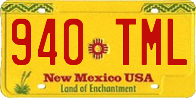 NM license plate 940TML
