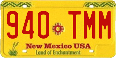 NM license plate 940TMM