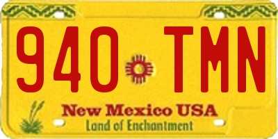 NM license plate 940TMN