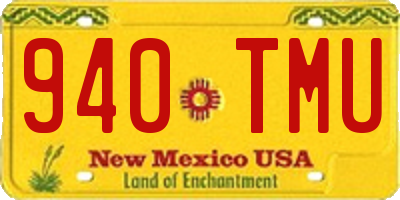 NM license plate 940TMU