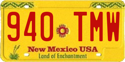 NM license plate 940TMW