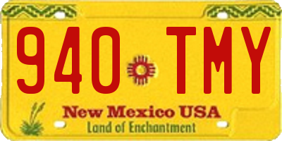 NM license plate 940TMY