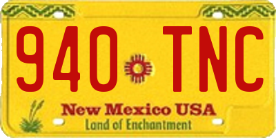 NM license plate 940TNC