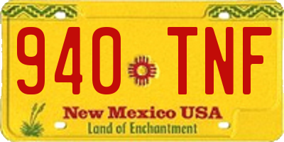 NM license plate 940TNF