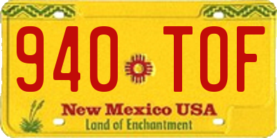 NM license plate 940TOF