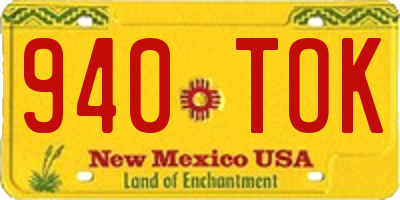 NM license plate 940TOK