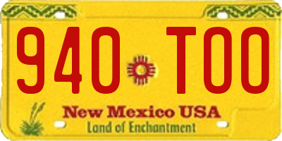 NM license plate 940TOO