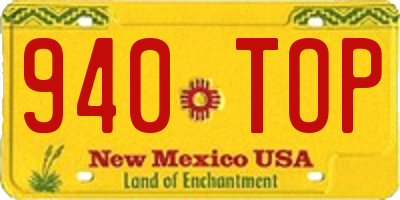 NM license plate 940TOP