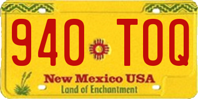 NM license plate 940TOQ
