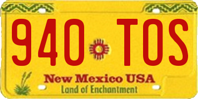 NM license plate 940TOS