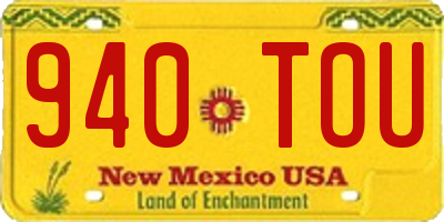 NM license plate 940TOU