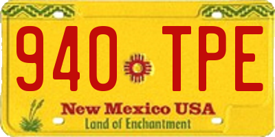 NM license plate 940TPE