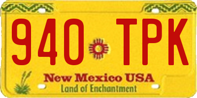 NM license plate 940TPK
