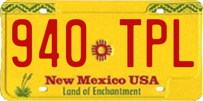 NM license plate 940TPL