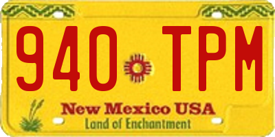 NM license plate 940TPM