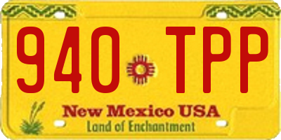 NM license plate 940TPP
