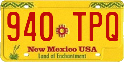 NM license plate 940TPQ