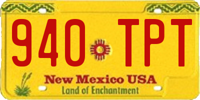 NM license plate 940TPT
