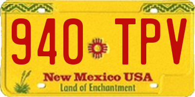NM license plate 940TPV