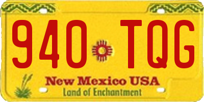 NM license plate 940TQG