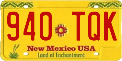 NM license plate 940TQK