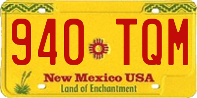 NM license plate 940TQM