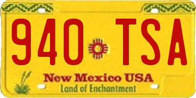 NM license plate 940TSA