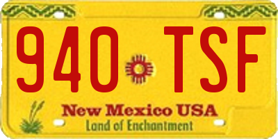 NM license plate 940TSF