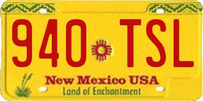 NM license plate 940TSL