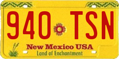 NM license plate 940TSN